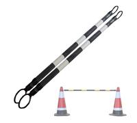 Traversa regolabile in plastica PVC | Colori multipli 1/2/4/5/6/8/10/12/16/20 pezzi: Divisore di avvertimento di parcheggio per strade (bianco e nero, 2 pezzi)