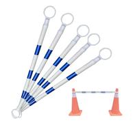 Traversa regolabile in plastica PVC | Colori multipli 1/2/4/5/6/8/10/12/16/20 pezzi: Divisore di avvertimento di parcheggio per strade (blu e bianco, 5 pezzi)