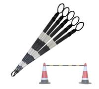 Traversa regolabile in plastica PVC | Colori multipli 1/2/4/5/6/8/10/12/16/20 pezzi: Divisore di avvertimento di parcheggio per strade (bianco e nero, 5 pezzi)