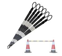 Traversa regolabile in plastica PVC | Colori multipli 1/2/4/5/6/8/10/12/16/20 pezzi: Divisore di avvertimento di parcheggio per strade (bianco e nero, 6 pezzi)