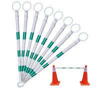 Traversa regolabile in plastica PVC | Colori multipli 1/2/4/5/6/8/10/12/16/20 pezzi: Divisore di avvertimento di parcheggio per strade (verde e bianco, 8 pezzi)