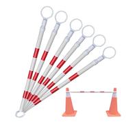 Traversa regolabile in plastica PVC | Colori multipli 1/2/4/5/6/8/10/12/16/20 pezzi: parcheggio strade divisorio di avvertimento (rosso e bianco, 8 pezzi)