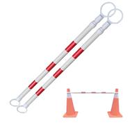 Traversa regolabile in plastica PVC | Colori multipli 1/2/4/5/6/8/10/12/16/20 pezzi: parcheggio strade divisorio di avvertimento (rosso e bianco, 2 pezzi)