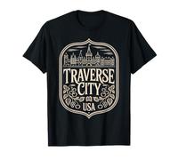 Traverse City Michigan Heritage Keepsake Maglietta