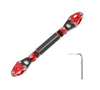 Traversino Manubrio Moto Barra di bilanciamento in carbonio universale for moto, traversa regolabile, rinforza il manubrio, staffa estesa, gli accessori della leva(Red)