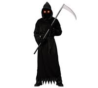 Travestimento da Tristo Mietitore Adulto | Include 1 Cappuccio Integrale, 1 Vestito, 1 Finto, Occhiali Luminosi, Guanti | Costume Halloween indossabile | Cosplay da Film Horror | OriginalCup