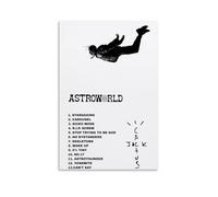 Travis Scott Astroworld - Poster artistico anti schizzi per soggiorno e camera da letto, dipinti da appendere adatti per molteplici scenari, non c'è bisogno di perforare, facile da installare, adatto