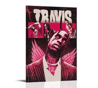 Travis Scott, stampa su tela impermeabile e antimacchia, adatta a qualsiasi stile decorativo di camera da letto, soggiorno, ufficio, cornice stile 50 x 75 cm