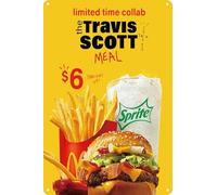 Travis Scott The Travis Scott Poster in alluminio - Ritratto rapper decorazione da parete per hip hop lounge, targa in metallo da studio 20,3 x 30,5 cm