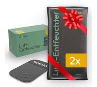 TRAVORA Deumidificatore cuscino 2 x 1 kg con cuscinetto antiscivolo - deumidificatore - riutilizzabile - interno auto - extra large nero