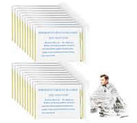 Traxenta 20 Pezzi Coperta Termica Emergenza, Montagna Escursioni Telo Termico, Rescue Blanket Telo di Sopravvivenza per Salvataggio Protegge da Freddo, Pioggia, Calore e Vento, All'aperto 160x210cm