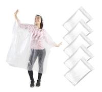 Traxenta 5 pezzi poncho antipioggia impermeabile, poncho Unisex, mantella pioggia Portatile con Cappuccio per attività all'aperto, raincoat per alpinismo, ciclismo, trekking(trasparente)