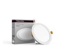 TRAXON LUXPOINT Piastra downlight LED - Filbert circolare 11,5 W luce neutra 4000 K 1050 lm PS soffitto incasso driver integrato, taglio soffitto Ø120-125 mm IP20 interno (luce neutra 4000 K 11,5 W)