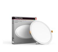 TRAXON LUXPOINT Piastra downlight LED - Filbert circolare 20,5 W luce neutra 4000 K 2650 Lm PS soffitto incasso Driver integrato, taglio soffitto Ø200-205 mm IP20 interno (luce neutra 4000 K