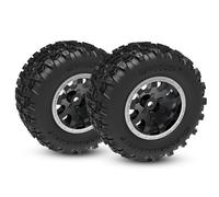 TRAXXAS 10771-STBLK Gomme Sledgehammer su Cerchi Neri e Anello Grigio Anteriore