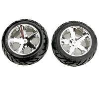 Traxxas 3773 Anaconda Tires Pre-Glued on All Star Chrome Wheels (pair) (electric