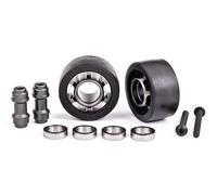 TRAXXAS 7775A Ruote per Wheelie Bar in Alluminio Titanio MAXX X-MAXX SLEDGE XRT