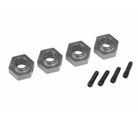 Traxxas 6061-T6 - Set di 4 copricerchi in alluminio anodizzato, 12 mm, colore: Grigio carbone