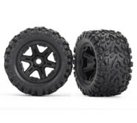 Pneumatico Traxxas montato su cerchio nero (Talon EXT 3.8) TRX8672 E-Revo 1:8