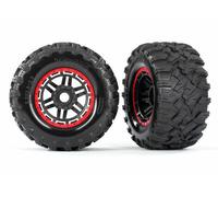 TRAXXAS 8972R Gomme e Cerchi Rossi MAXX 5.5x2.8-2.7