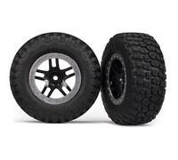 Traxxas Pneumatici+Cerchi Montati Posteriore Schw/Satin-Chrome 5883