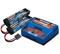 Traxxas TRX2991GX Power Pacco Dual Ez-Peak Plus Caricabatteria + 2x Id Lipo 7,4V