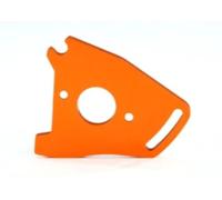 Traxxas TRX7490A - Piastra in alluminio, supporto motore Rustler/Slash 4 x 4, colore: Arancione