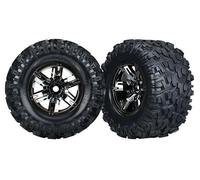 Traxxas TRX7772X Set Pneumatici Completi X-Maxx 8S 2 Pezzi Cerchi Neri