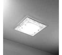 TRAY PLAFONIERA 45 CM. 2 LUCI FOGLIA ARGENTO 1087-45-FA