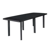 Traylux Tavolo da giardino antracite, 216 x 90 x 72 cm, in plastica, resistente alle intemperie, con foro per ombrellone, per giardino, terrazza, balcone, campeggio, outdoor, rettangolare, ovale