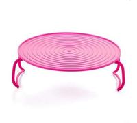 Trayne 3 vassoi rotondi per microonde, per griglia impilabile, supporto pieghevole per piatti a vapore, riscaldamento a doppio strato, organizer da cucina salvaspazio (B* 3 pezzi)