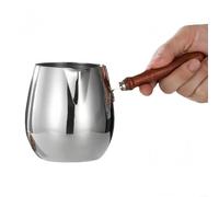 Trayne Caffettiera turca, padella multiuso per riscaldare cioccolato e riscaldare il latte, struttura in acciaio inossidabile con manico in legno, compatibile con piano cottura (600 ml)