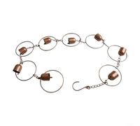 Trayne Catena per pioggia, fontana d'acqua da giardino con campanelle e perline appese, guida rustica in metallo per patio, gazebo, ingresso 99 cm