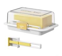 Trayne Contenitore in plastica per burro, con coperchio e griglia di taglio per porzionare da 1 G-5 g, adatto per la costa orientale/occidentale e burro da 8 once, fibbie per freschezza, organizer per