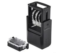 Trayne Timbro con data, per Trodat - Mini Dater 4810, tampone di ricambio per timbri in gomma, nero, 20 x 3,8 mm (calendario inglese, nero)