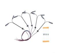 Trayneel 5pcs N Scale Modello Piattaforma Luci con Lampioni a LED Street, 3V DC/AC Tubo in Acciaio Apparecchi con Resistori per Alimentazione 12-16V, Accessori Paesaggistica per Modello