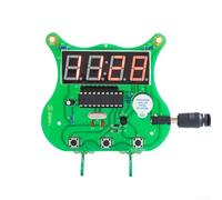 Trayneel Kit orologio elettronico a quattro cifre per allenamento e progetti con microcontrollore STC11F04E, display a 4 cifre, funzione sveglia e ora, 79 x 70 mm (kit+cavo di alimentazione CC)
