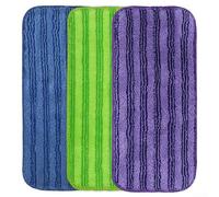 Trayneel Panni in microfibra riutilizzabili per mocio Swiffer per legno duro e pavimenti spray da 30 x 14 cm, lavabili fino a 100 volte, confezione da 3 pezzi, viola, verde, blu (confezione da 3)