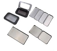 Trayneel Scatola portaoggetti magnetica per aghi da cucito, con piastra di ferro integrata, per ricamo, perline e piccoli accessori da cucito, portatile, rettangolare, nero e argento (B)