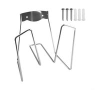 Trayneel Supporto per tubo da giardino da parete per cavi di prolunga dell'acqua e tubi del compressore d'aria, in acciaio inox 304, resistente, 17,8 x 18,8 x 19,8 cm, argento