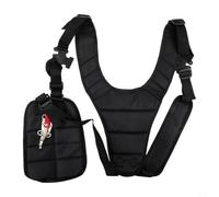 Trayneel Tracolla doppia per decespugliatore, decespugliatore e sega a tracolla. Imbracatura imbottita in nylon con vestibilità regolabile, colore nero