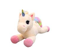 Trayosin Peluche a forma di unicorno, altezza 40/60 cm, super morbido, per bambini, ragazze, regalo (beige rosa, 40 cm)