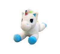 Trayosin Peluche a forma di unicorno, altezza 40/60 cm, super morbido, per bambini, ragazze, regalo (bianco blu, 40 cm)