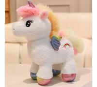Trayosin Peluche a forma di unicorno, arcobaleno, per coccolare e giocare, dolce e adolescente, a forma di cuore, idea regalo (25 cm, bianco)