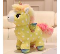 Trayosin Peluche a forma di unicorno, arcobaleno, per coccolare e giocare, dolce e adolescente, a forma di cuore, idea regalo (25 cm, giallo)