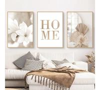 Trayosin Set di 3 poster moderni bohémien, con erba della pampa, decorazione da parete, per soggiorno, camera da letto, beige, arte senza cornice, stampa artistica (E,21 x 30 cm)