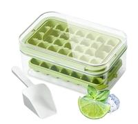 Trays - Clear Flexible Freezer Mold | Easy Release Ice Maker With Airtight Lid | Rotating Container For Whiskey Cocktails Food Drinks | For Kitchen Dining Family Parties Home Bar