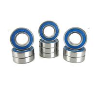 TRB RC 12x24x6mm Precision Ball Bearings ABEC 3 Blue Rubber Seals (10)