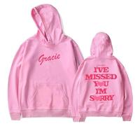 Trconk Gracie Abrams I've Missed You Im Sorry Tour Merch Felpe con Cappuccio Unisex Pocket Drawstring Lunga Manica Felpa Moda Stampato Pullover Felpe con Cappuccio per Uomini Donne XS ~ 4XL-Black||XS