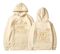 Trconk Hozier Unreal Unearth Tour Felpe con Cappuccio Uomo Donna Moda Hip Hop Pullover Felpa Oversize Stampata Manica Lunga Hoodie Unisex Top XS~4XL-Khaki||x_l